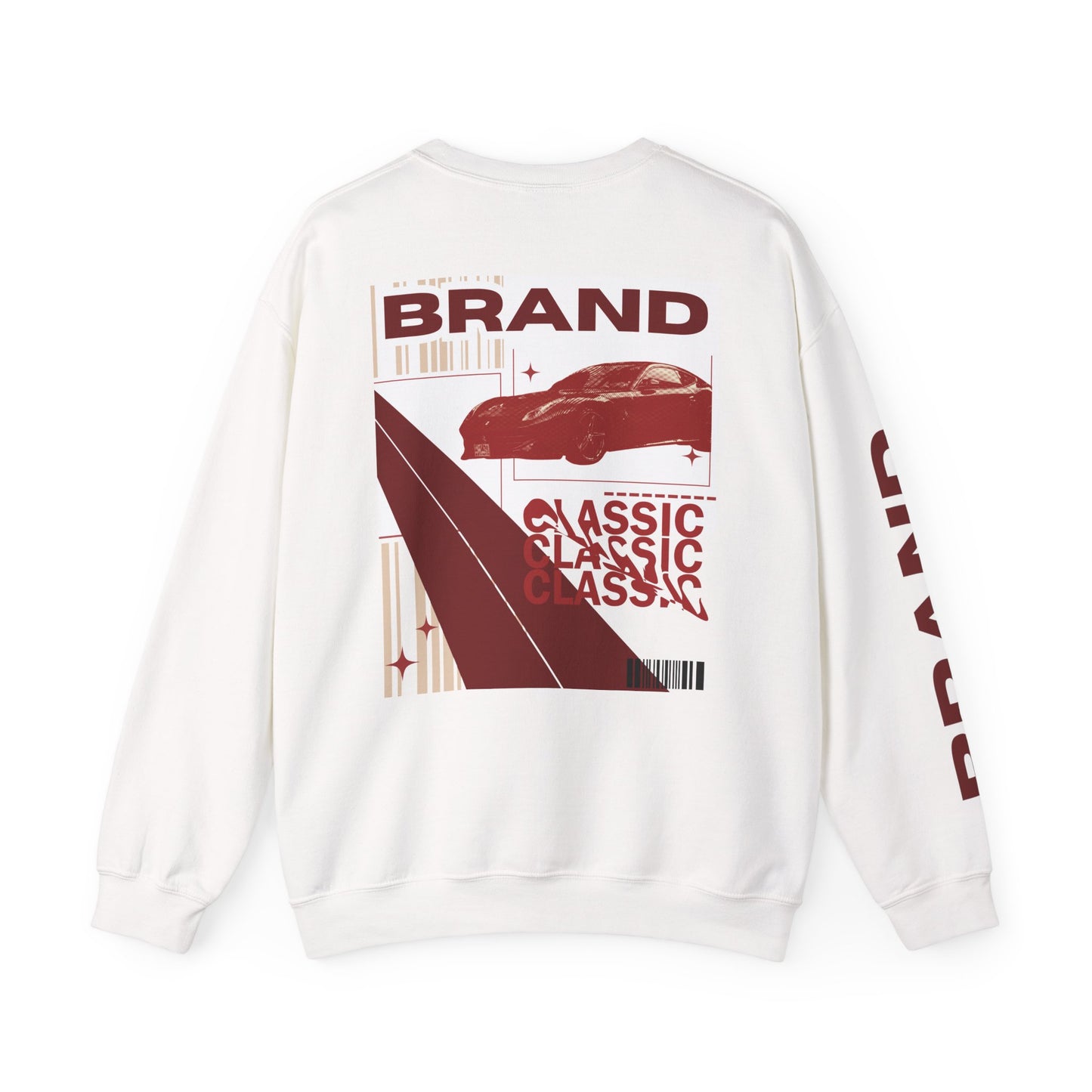 Classic Car Graphic Crewneck Sweatshirt | Cozy Unisex Pullover for Auto Lovers, Vintage Style Apparel