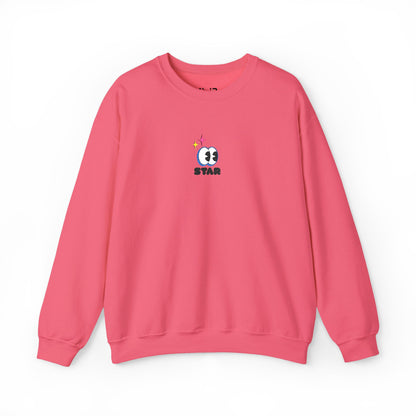 Star Face Crewneck Sweatshirt – Cute Mini Emoticon Graphic