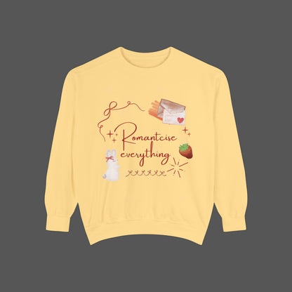 Hearty & Cute Garment-Dyed Sweatshirt — 'Hearty and Cute' Cozy Crewneck
