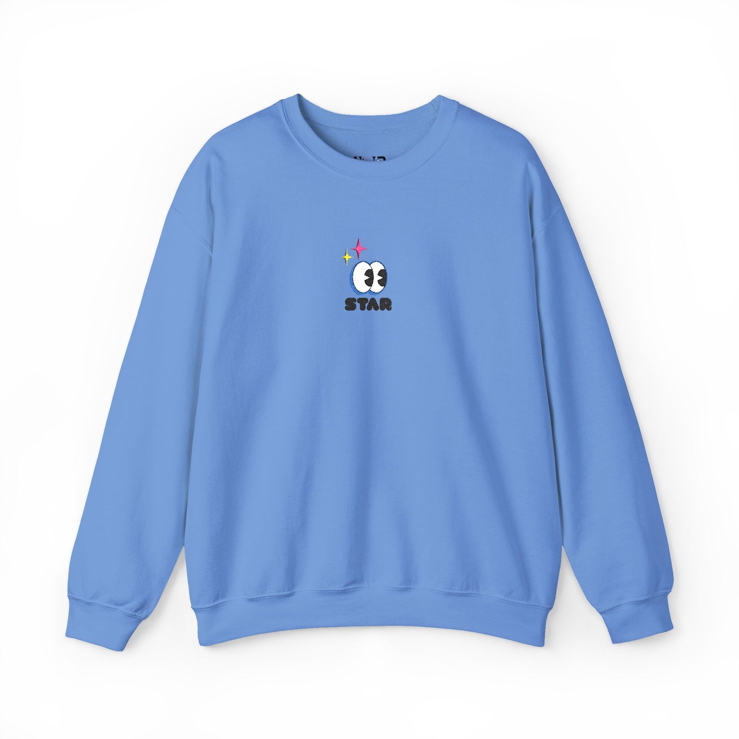 Star Face Crewneck Sweatshirt – Cute Mini Emoticon Graphic