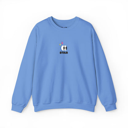Star Face Crewneck Sweatshirt – Cute Mini Emoticon Graphic