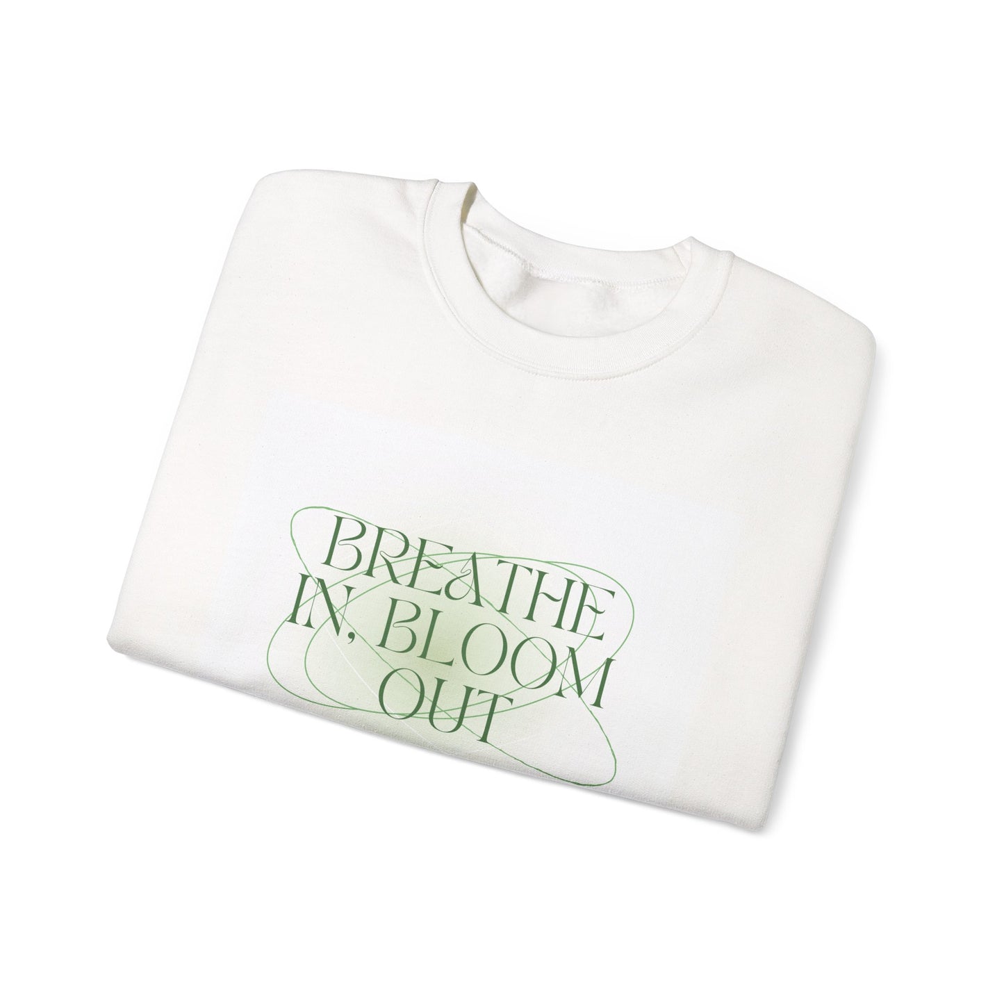White and green bloom crewneck