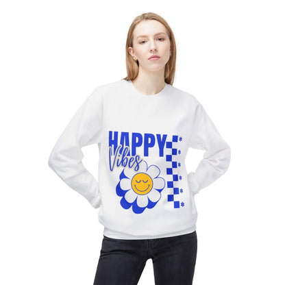 Sweatshirt — "Happy Vibes" Smiley Daisy Crewneck
