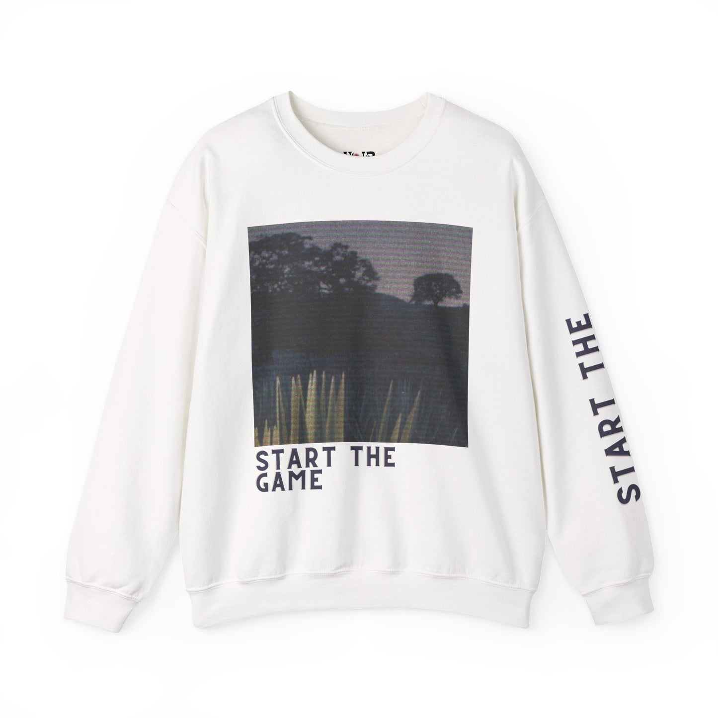 Unisex Crewneck Sweatshirt - Start The Game Design, Cozy Apparel for Gamers, Casual Wear