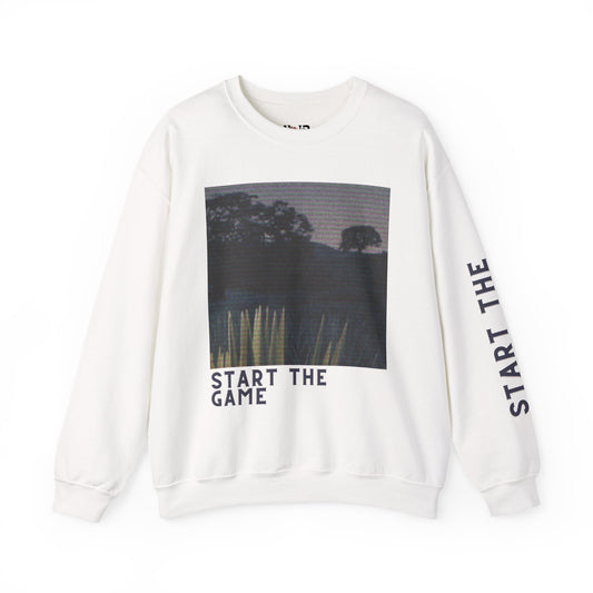 Unisex Crewneck Sweatshirt - Start The Game Design, Cozy Apparel for Gamers, Casual Wear