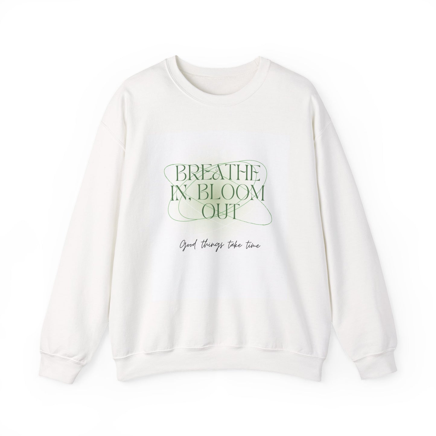 White and green bloom crewneck