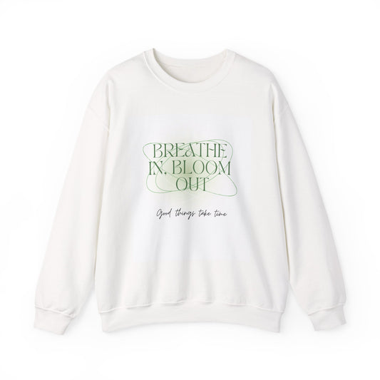 White and green bloom crewneck