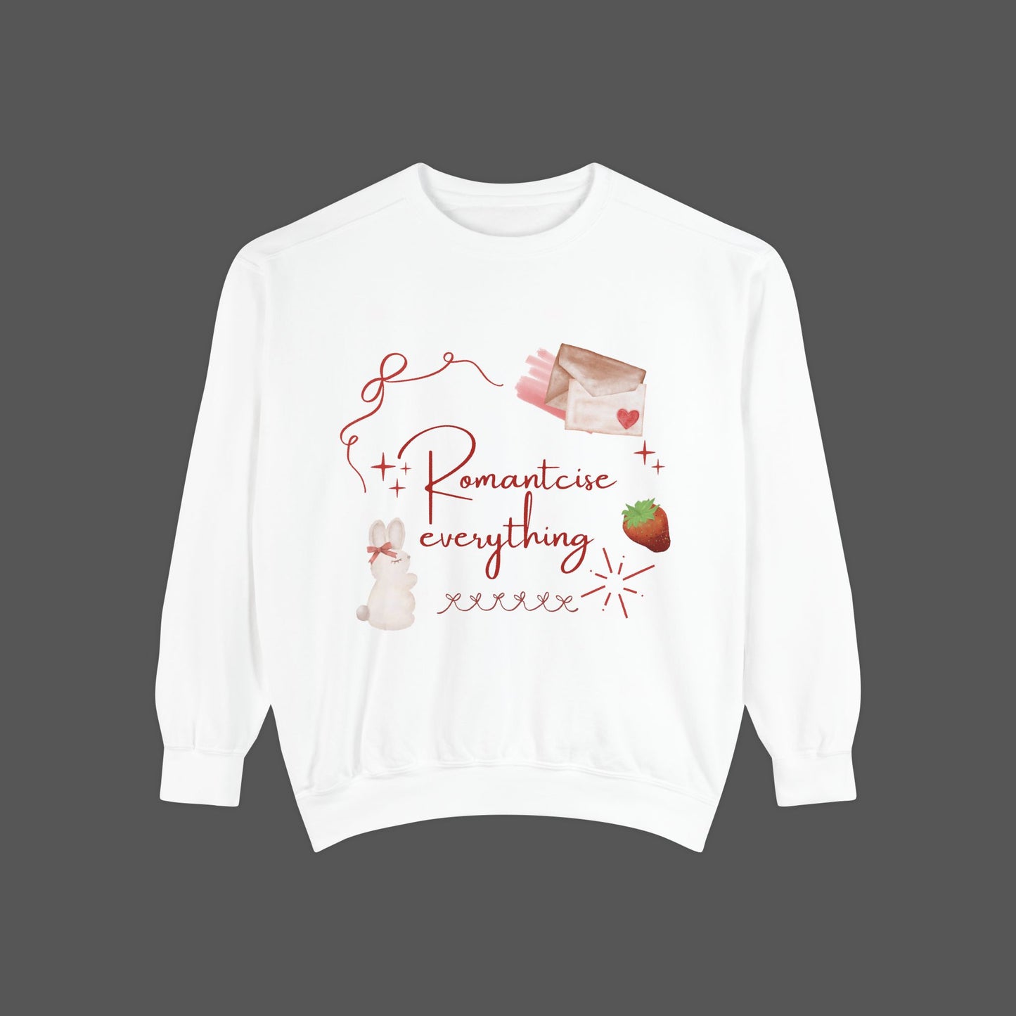 Hearty & Cute Garment-Dyed Sweatshirt — 'Hearty and Cute' Cozy Crewneck