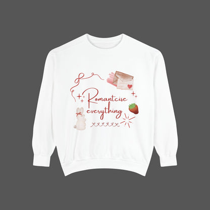 Hearty & Cute Garment-Dyed Sweatshirt — 'Hearty and Cute' Cozy Crewneck