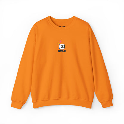 Star Face Crewneck Sweatshirt – Cute Mini Emoticon Graphic