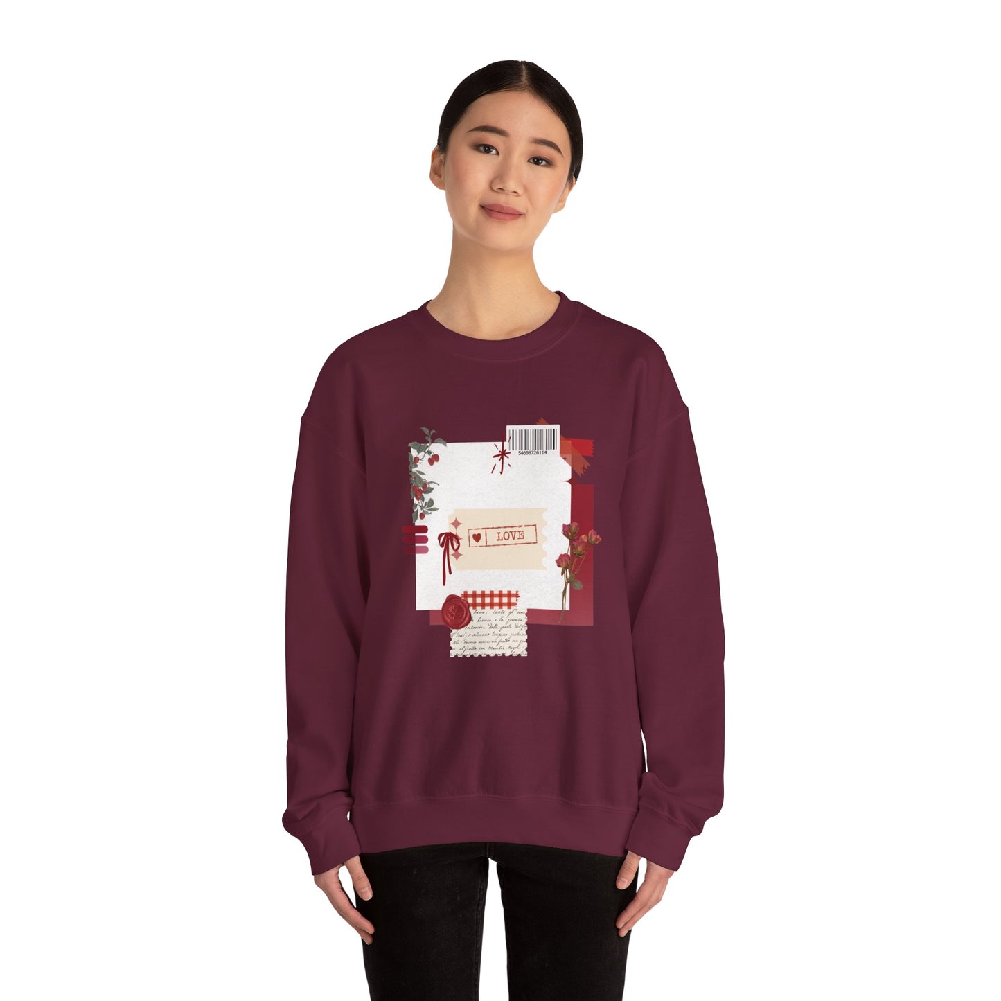 Romantic Floral Crewneck Sweatshirt - Cozy Woman's crewneck