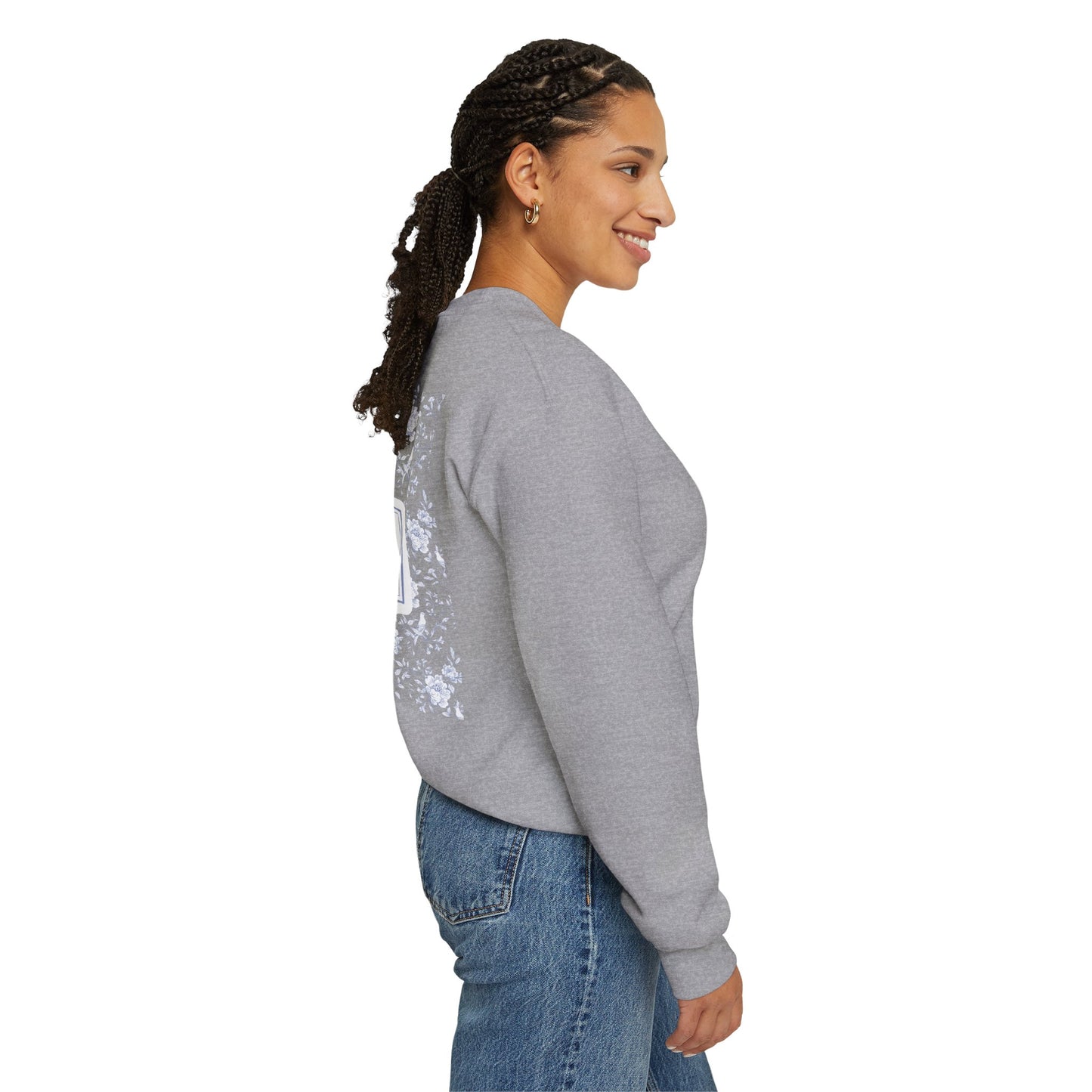 Charming Floral Crewneck Sweatshirt, Cozy Pullover, Everyday Wear
