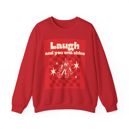 Laugh & Shine Crewneck Sweatshirt - Cozy Unisex Fashion, Motivational Gift, Perfect for Holidays & Everyday Wear, Inspirational Apparel