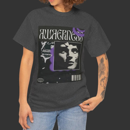 Awareness Unisex Heavy Cotton Tee, Statement T-Shirt, Graphic Tee, Casual Wear, Gift for Friends, Music Lover Apparel
