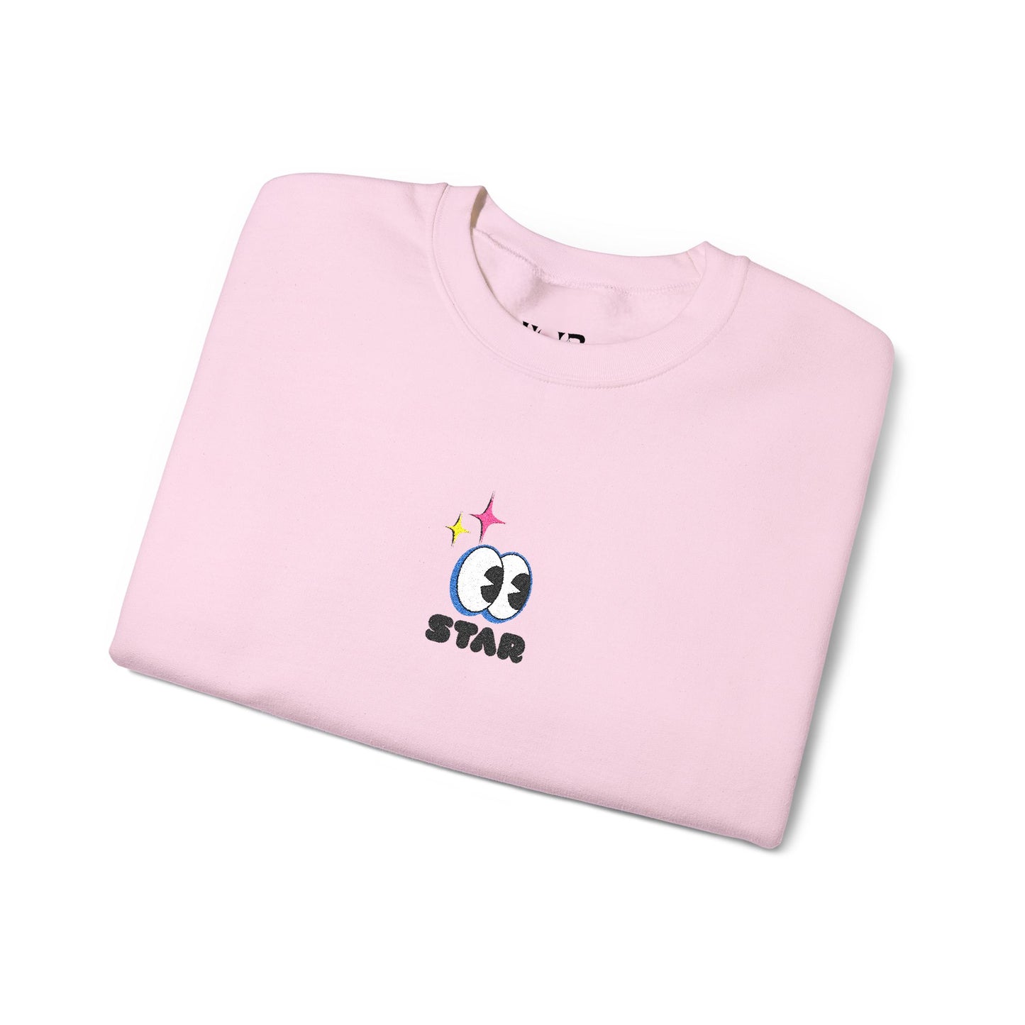 Star Face Crewneck Sweatshirt – Cute Mini Emoticon Graphic